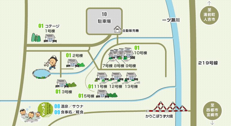 キャンプ村案内マップ